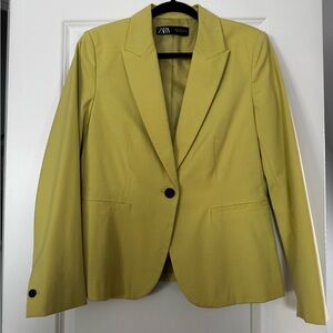 Zara Women's Vibrant Yellow Suit Jacket